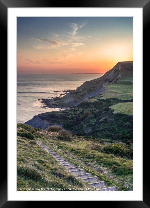 Sunset over Chapman's Pool in Dorset Framed Mounted Print by KB Photo