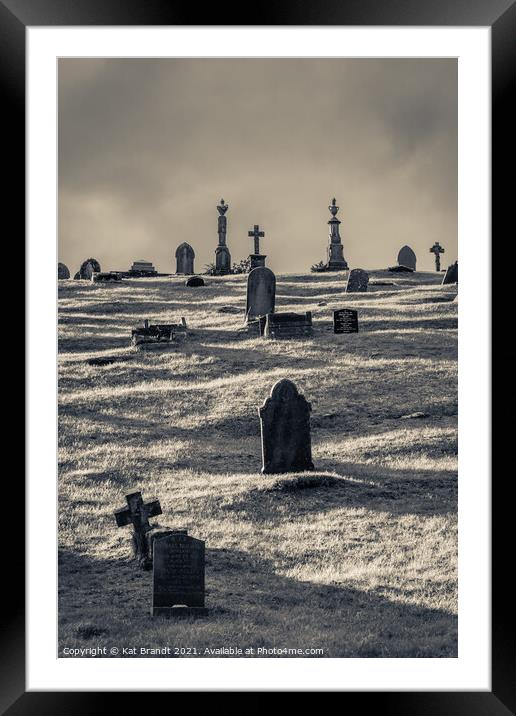 Moody cemetery scene, Merthyr Tydfil Framed Mounted Print by KB Photo
