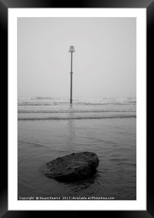 Warning light at Filey Framed Mounted Print by Stuart Pearce