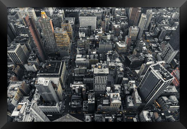 NYC Skyline Framed Print by Stephen Dryburgh