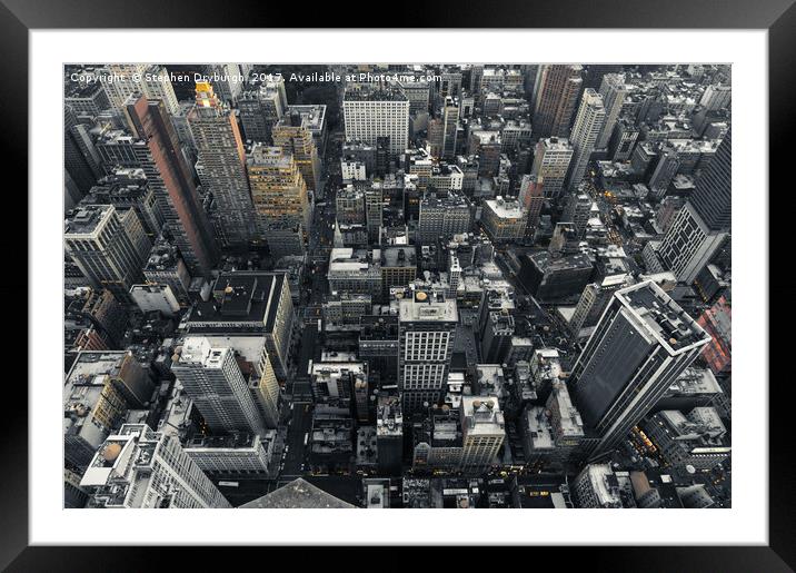 NYC Skyline Framed Mounted Print by Stephen Dryburgh
