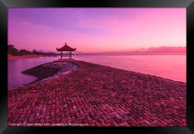 Dawn at Sanur Beach Framed Print by Kevin Hellon