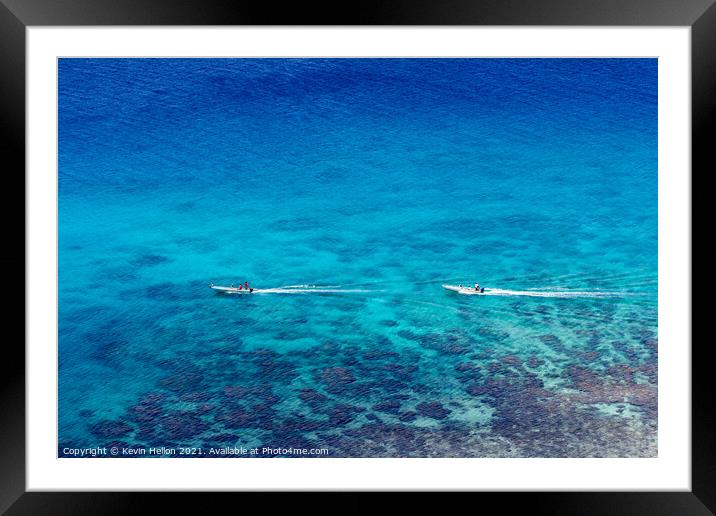 Boats off Dravuni Island Framed Mounted Print by Kevin Hellon