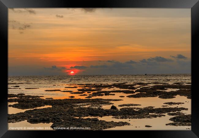 Sunset, Kamala Beah, Phuket, Thailand Framed Print by Kevin Hellon