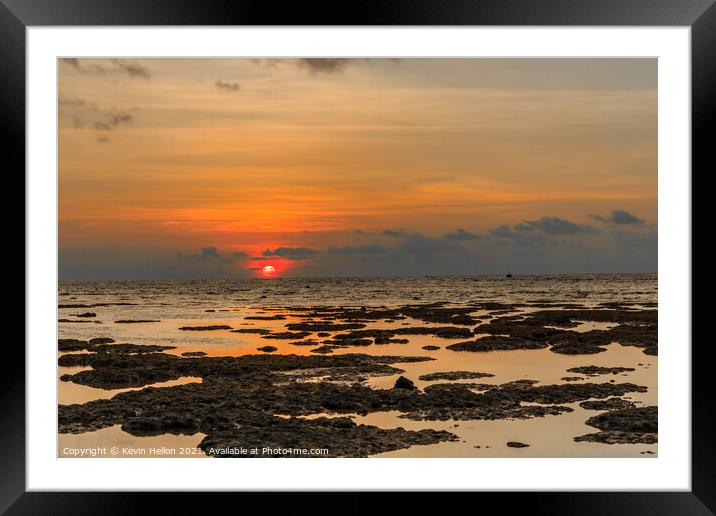 Sunset, Kamala Beah, Phuket, Thailand Framed Mounted Print by Kevin Hellon