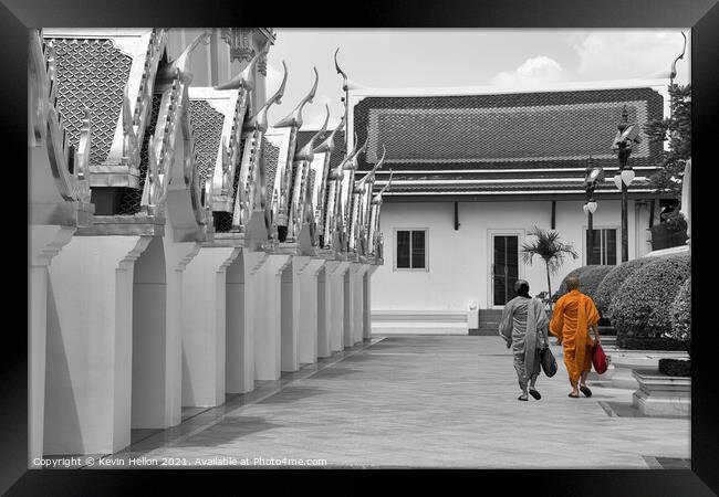 Two monks(selective colour) Framed Print by Kevin Hellon