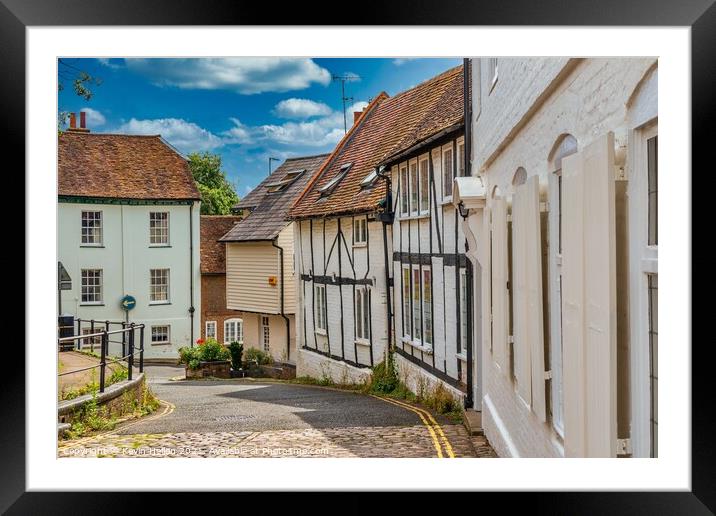 Street in old Aylesbury, Buckinghamshire, England Framed Mounted Print by Kevin Hellon