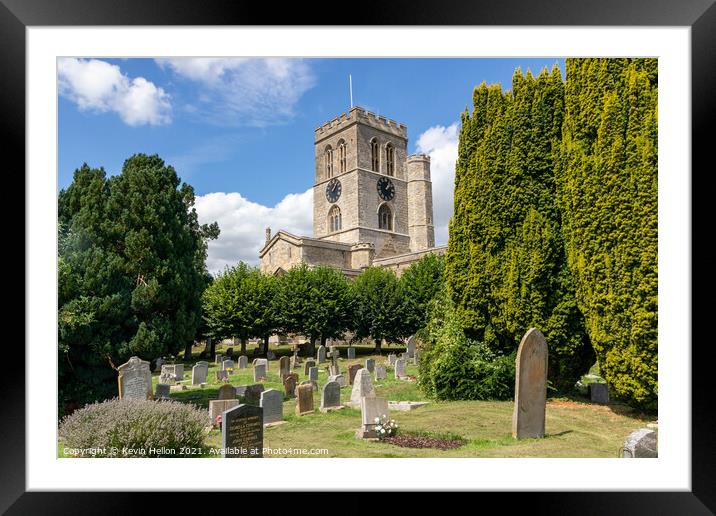 Graveyard and St Mary's Church, Thame, Framed Mounted Print by Kevin Hellon