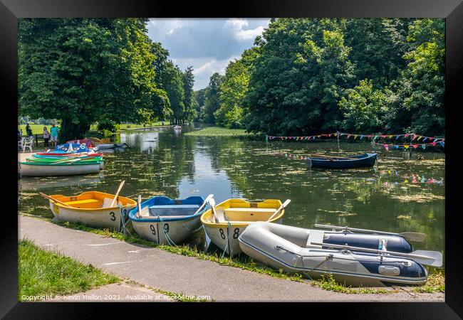 Boats on the Dam in The Rai park, High Wycombe Framed Print by Kevin Hellon