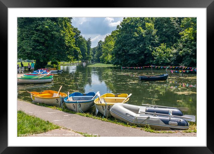 Boats on the Dam in The Rai park, High Wycombe Framed Mounted Print by Kevin Hellon