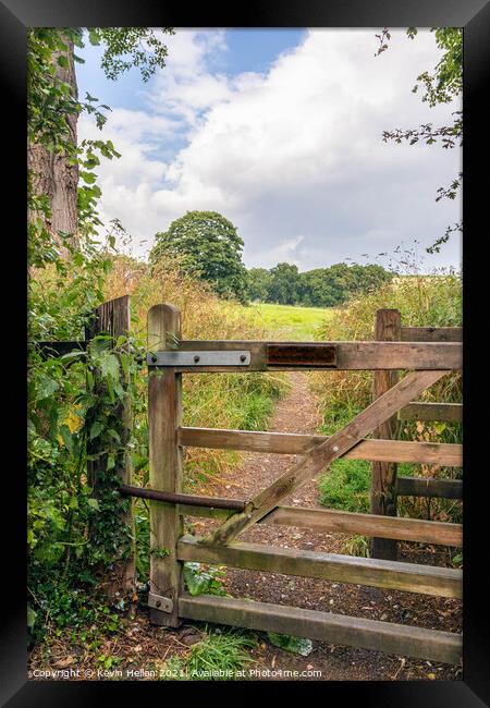 Gate to public footpath  Framed Print by Kevin Hellon