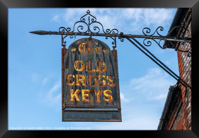 Pub sign for The Old Cross Keys  Framed Print by Kevin Hellon