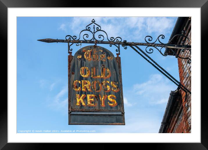 Pub sign for The Old Cross Keys  Framed Mounted Print by Kevin Hellon
