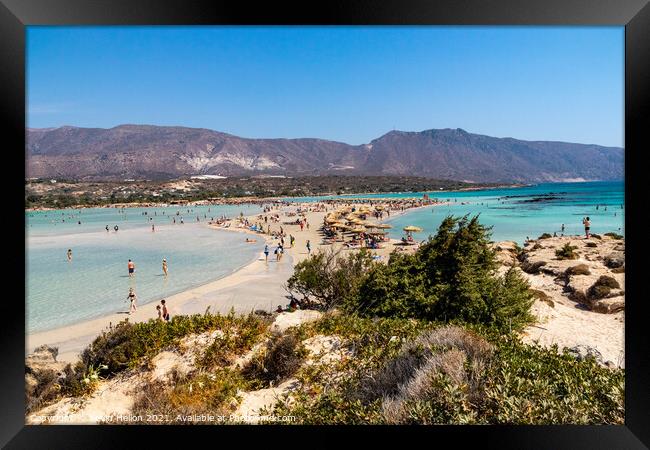 Elafonisi beach, Chania, Crete, Greece Framed Print by Kevin Hellon