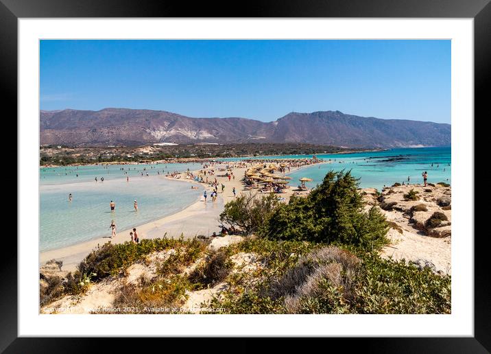 Elafonisi beach, Chania, Crete, Greece Framed Mounted Print by Kevin Hellon