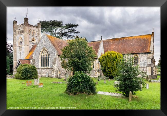 St Mary The Virgin Parish Church, Hambleden, Framed Print by Kevin Hellon