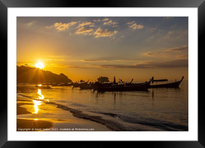 Sunset over Bang Tao Framed Mounted Print by Kevin Hellon