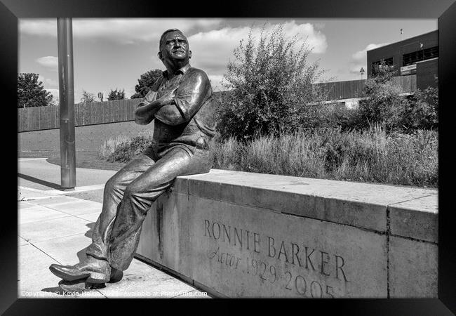 Statue of Ronnie Barker Framed Print by Kevin Hellon