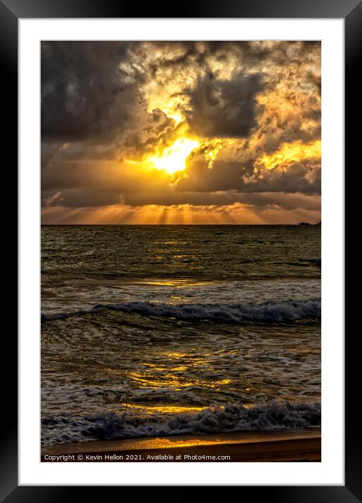 Sunburst over the Andaman sea Framed Mounted Print by Kevin Hellon