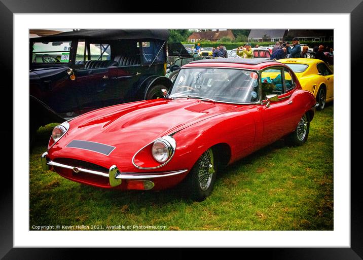Jaguar E-type fixed head coupe Framed Mounted Print by Kevin Hellon