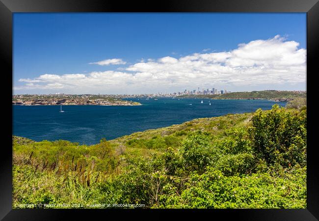 View over Sydney Harbor  Framed Print by Kevin Hellon