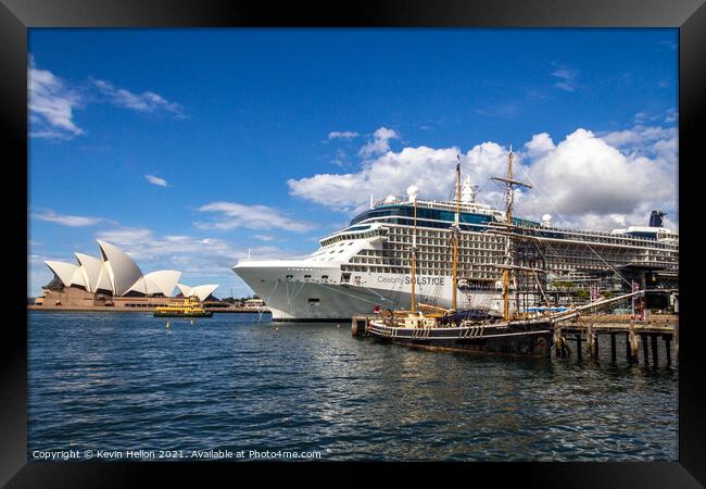 Cruise ship Celebrity Solstice moored at Circuls Q Framed Print by Kevin Hellon