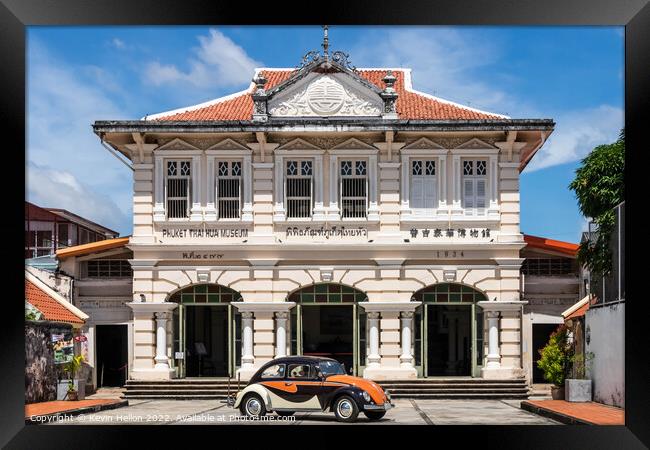 Volkswagen Beetle outiside the the Thai Hua museum.   Framed Print by Kevin Hellon
