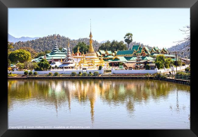 The twin temples of Wat Chong Klang and Wat Chong Kham Framed Print by Kevin Hellon