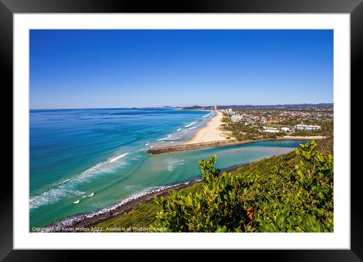 View from Burleigh Heads National Park  on a sunny summer's day  Framed Mounted Print by Kevin Hellon