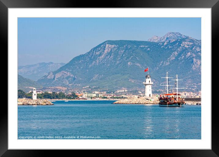 Alanya harbour, Turkey Framed Mounted Print by Kevin Hellon