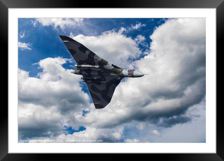 Avro Vulcan Bomber XH558 in flight Framed Mounted Print by Kevin Hellon