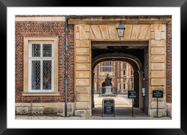 Entrance to Eton COllege, Eton, England Framed Mounted Print by Kevin Hellon