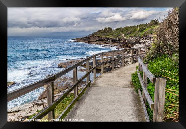 Walkway on the New South Wales coastline near Freshwater Bay Framed Print by Kevin Hellon