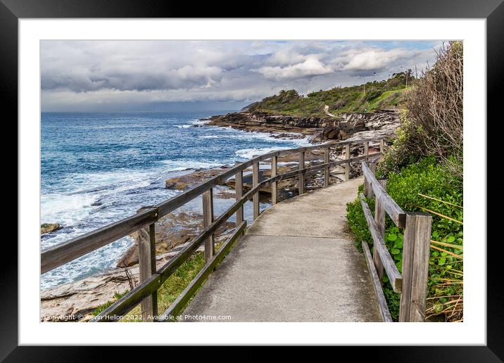 Walkway on the New South Wales coastline near Freshwater Bay Framed Mounted Print by Kevin Hellon