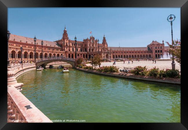 Plaza de Espana, Seville, Andalusia, Spain Framed Print by Kevin Hellon
