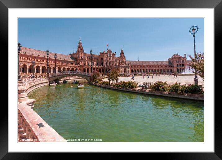 Plaza de Espana, Seville, Andalusia, Spain Framed Mounted Print by Kevin Hellon