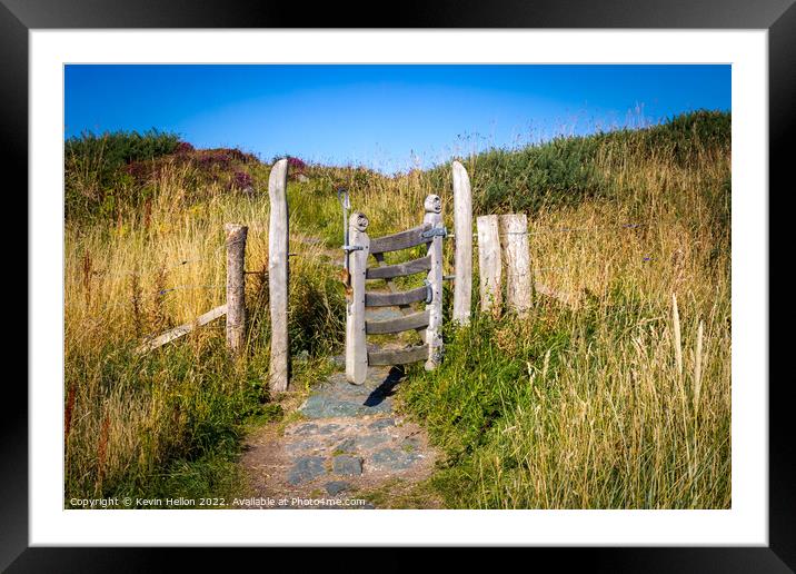Open gate on Llanddwyn Island, Anglesey, Wales Framed Mounted Print by Kevin Hellon