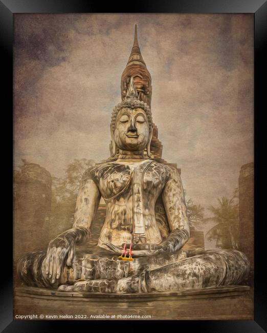 Buddha statue, Framed Print by Kevin Hellon