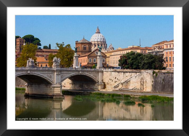 Ponte Vittorio Emmanuele II  Framed Mounted Print by Kevin Hellon