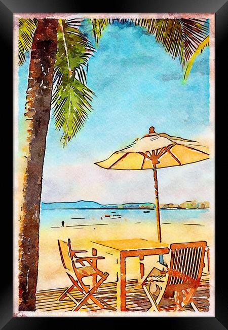 At the beach Framed Print by Kevin Hellon