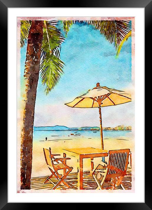 At the beach Framed Mounted Print by Kevin Hellon