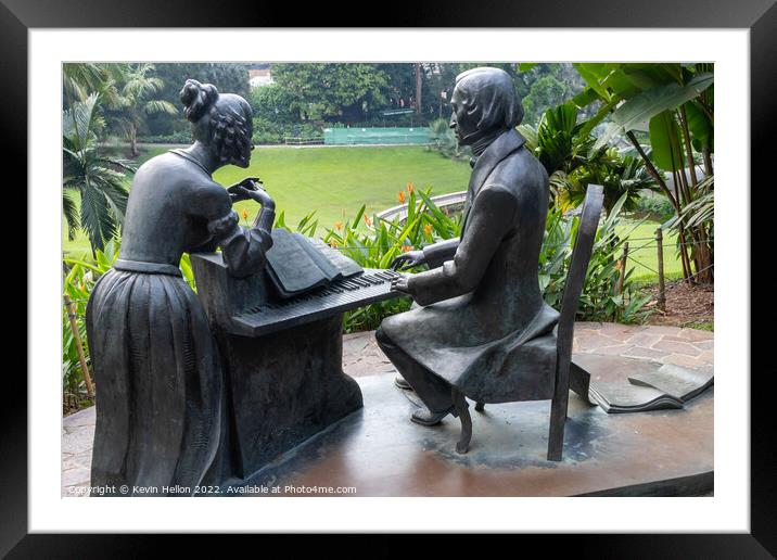 Chopin statue, Botanical Gardens, Singapore Framed Mounted Print by Kevin Hellon