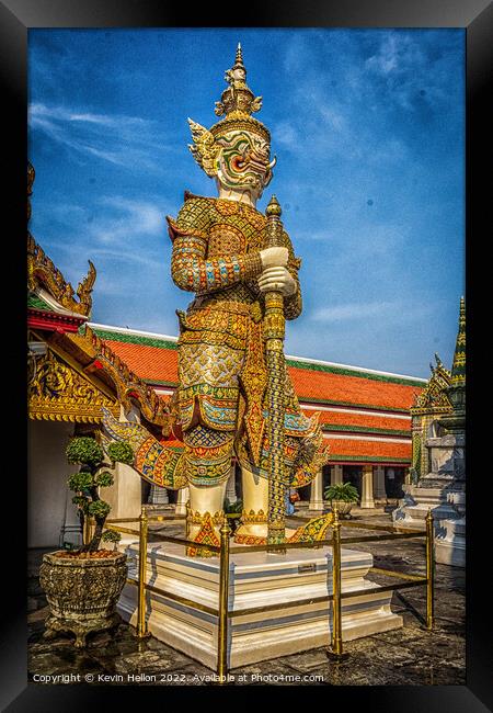 Guardian statue in the Grand Palace, Bangkok, Thailand Framed Print by Kevin Hellon