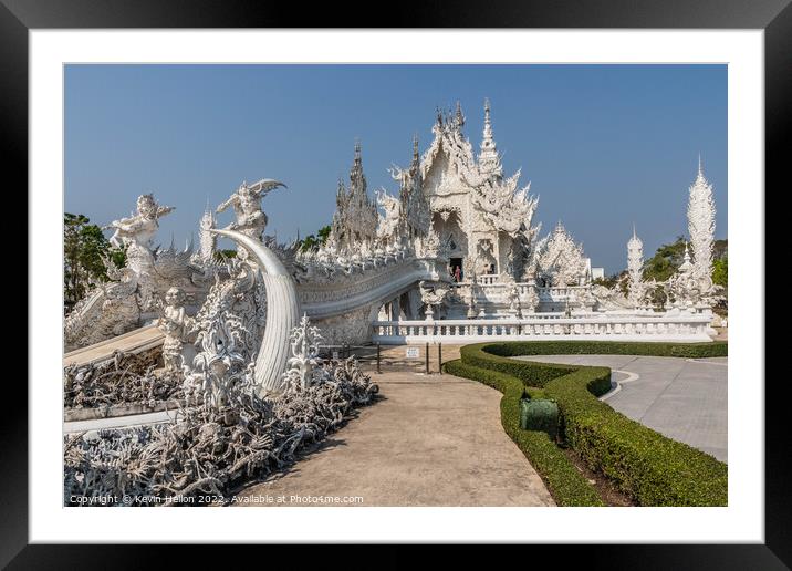 Wat Rong Khun or the White Temple, Chiang Rai, Thailand Framed Mounted Print by Kevin Hellon