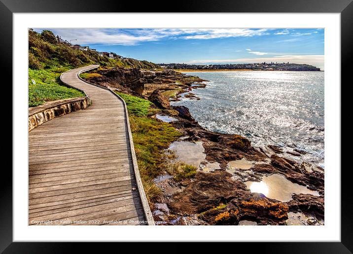 Boardwalk alomg the coast near Curl Curl,  Framed Mounted Print by Kevin Hellon