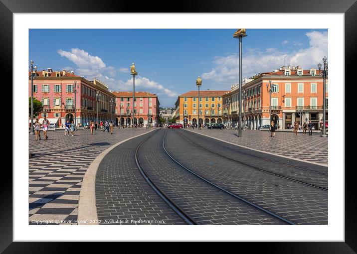 Place Massena in Nice, Cote D'Azur, France Framed Mounted Print by Kevin Hellon