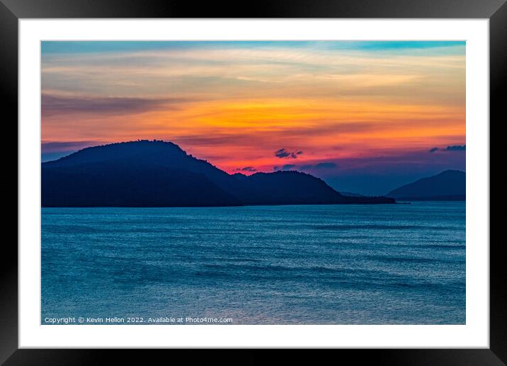 Sunset sky, Cape Panwa, Phuket, Thailand Framed Mounted Print by Kevin Hellon