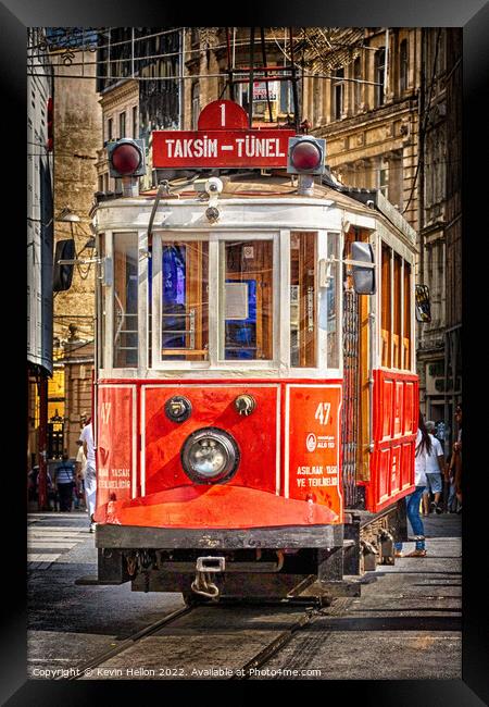 Old tram in Beyoglu, Istanbul, Turkey Framed Print by Kevin Hellon