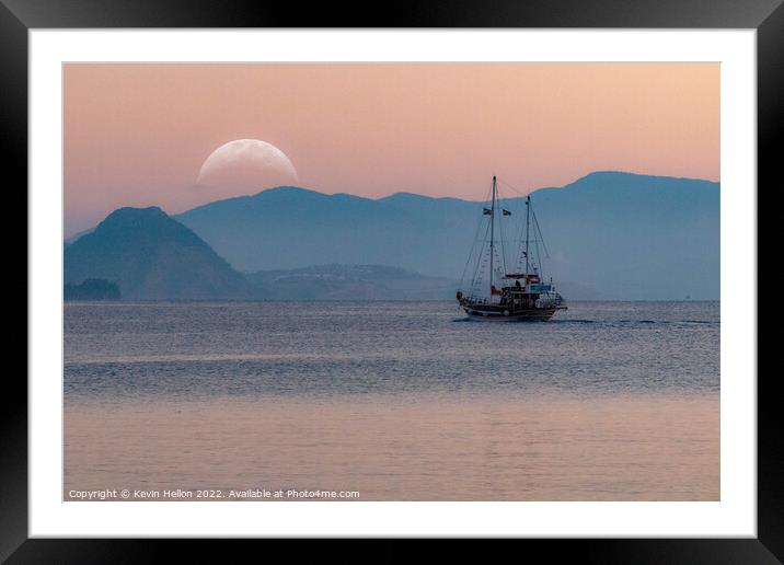 Sailing to the moon Framed Mounted Print by Kevin Hellon
