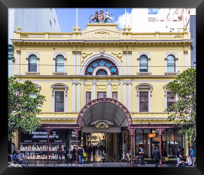 Royal Arcade shopping street, Melbourne, Australia Framed Print by Kevin Hellon